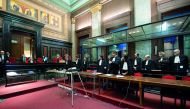 General view of the courtroom during the trial of Mehdi Nemmouche and Nacer Bendrer, who are suspected of killing four people in a shooting at Brussels' Jewish Museum in 2014, at Brussels' Palace of Justice, Belgium February 25, 2019. Christophe Licoppe/P