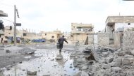 The wreckage of buildings are seen after Assad Regime forces' shelling attacks at Khan Shaykun town on February 24, 2019 in Idlib, Syria. Enes Diyab - Anadolu
