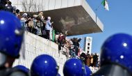 Algerian students demonstrate at Algiers' school of medicine on March 3, 2019 against ailing President Abdelaziz Bouteflika's bid for a fifth term.  AFP / Ryad Kramdi
 