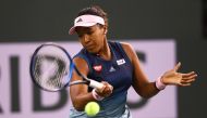 Naomi Osaka of Japan plays a forehand against Kristina Mladenovic of France during their women's singles second round match on day six of the BNP Paribas Open at the Indian Wells Tennis Garden on March 09, 2019 in Indian Wells, California. Clive Brunskill