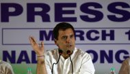 Rahul Gandhi, president of India's main opposition Congress party, speaks during a press conference in Chennai on March 13, 2019. (AFP / ARUN SANKAR)