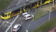 Special Police forces inspect a tram at the 24 Oktoberplace in Utrecht, on March 18, 2019 where a shooting took place.  AFP /  Ricardo Smit
