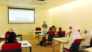 A file picture of a session during the cybersecurity certificate programme of Texas A&M University at Qatar and HBKU. 
