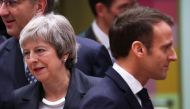  File photo: British Prime Minister Theresa May and French President Emmanuel Macron take part in a European Union leaders summit in Brussels, December 13, 2018. Reuters/Yves Herman