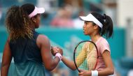 Su-Wei Hsieh of Taipei is congratulated by Naomi Osaka of Japan after their match during the Miami Open Tennis on March 23, 2019 in Miami Gardens, Florida. Julian Finney/Getty Images/AFP