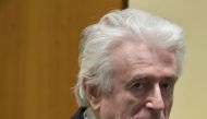 Former Bosnian Serb leader Radovan Karadzic appears before the Appeals Chamber of the International Residual Mechanism for Criminal Tribunals (