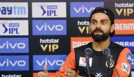 A skipper of the Indian Cricket team and the Royal Challengers Bangalore (RCB) IPL team Virat Kohli, gestures as he addresses a press conference for the Indian Premier League (IPL) season, in Chennai on March 22, 2019. GETTYOUT / AFP / ARUN SANKAR