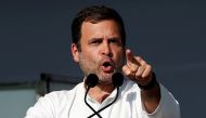 Rahul Gandhi, President of India's main opposition Congress party, addresses his party's supporters during a public meeting in Gandhinagar, Gujarat, India, March 12, 2019. Reuters/Amit Dave