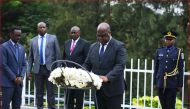 The Twitter account of the genocide memorial published a video of Tshisekedi, who was elected in January, laying a wreath at the memorial in Kigali, a diplomatic first. (Photo courtesy: Kigali Genocide Memorial 
@Kigali_Memorial)