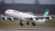 FILE PHOTO: An Airbus A340-300 of Iranian airline Mahan Air takes off from Duesseldorf airport DUS, Germany January 16, 2019. Picture taken January 16, 2019. REUTERS/Wolfgang Rattay