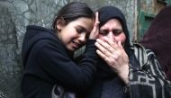 Relatives of Palestinian Ali Adwan, who was killed during a clash with Israeli forces in Qalandia refugee camp, mourn during his funeral near Ramallah, West Bank on April 2, 2019. (Issam Rimawi - Anadolu Agency)