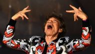 British musician Mick Jagger of The Rolling Stones performs during a concert at The Velodrome Stadium in Marseille on June 26, 2018, as part of their 'No Filter' tour.  AFP / Boris Horvat