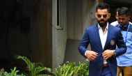 Indian cricket team captain Virat Kohli (C) leaves the Board of Control for Cricket in India (BCCI) headquarters after attending the ICC Cricket World Cup team selection meeting in Mumbai on April 15, 2019. (AFP / Indranil MUKHERJEE )