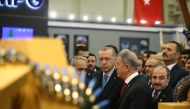 Turkish President Tayyip Erdogan visits IDEF 2019, 14th International Defense Industry Fair, in Istanbul, Turkey April 30, 2019. Murat Kula