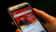 Chinese government propaganda app Xuexi Qiangguo which literally translates as 'Study to make China strong' is seen on a mobile phone in this picture taken February 18, 2019. Reuters/Tingshu Wang