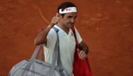 Roger Federer of Switzerland gestures after Mutua Madrid Open quarter-final tennis match against Dominic Thiem of Austria (not seen) at the Caja Magica in Madrid on May 10, 2019. Burak Akbulut - Anadolu