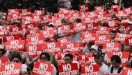 Protesters attend a rally against a controversial extradition law proposal in Hong Kong on June 9, 2019. AFP / DALE DE LA REY