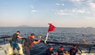 The Turkish coastguard shows illegal migrants being rescued after their boat sank in the Aegean sea, off the coast of southwestern Turkey.