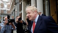 Boris Johnson, leadership candidate for Britain's Conservative Prime Minister, leaves a hustings event in London, Britain, June 21, 2019. REUTERS/Peter Nicholls