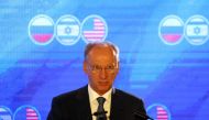 Russian Secretary of the Security Council Nikolai Patrushev speaks during a trilateral summit between the US, Israel and Russia, in Jerusalem on June 25, 2019. (AFP / Menahem KAHANA)