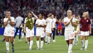 English players react at the end of the France 2019 Women's World Cup semi-final football match between England and USA, on July 2, 2019, at the Lyon Satdium in Decines-Charpieu, central-eastern France. / AFP / Philippe Desmazes