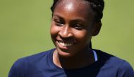 US player Cori Gauff takes part in a session on the practice courts at The All England Tennis Club in Wimbledon, southwest London, on July 4, 2019, on the fourth day of the 2019 Wimbledon Championships tennis tournament. AFP / Daniel Leal-Olivas