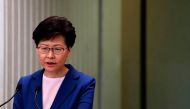 Hong Kong Chief Executive Carrie Lam speaks to media over an extradition bill in Hong Kong, China July 9, 2019. REUTERS/Tyrone Siu