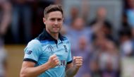 England's Chris Woakes celebrates taking the wicket of Australia's Mitchell Starc Action Images via Reuters/Paul Childs