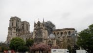A photo shows the Notre-Dame-de Paris Cathedral a day after a fire devastated the cathedral in central Paris on April 16, 2019. AFP/Francois Guillot