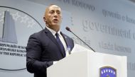 File photo of Kosovo Prime Minister Ramush Haradinaj speaks during a press conference in Pristina, Kosovo, July 19, 2019.  REUTERS/Laura Hasani/File Photo