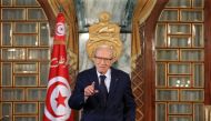 A file photo dated August 08, 2018 shows Tunisian President Beji Caid Essebsi delivering speech during press conference at Presidential Palace in Tunis, Tunisia. Tunisia's President Beji Caid Essebsi died on Thursday at age 92, said a statement by the Tun