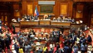 General view of the Senate hall as the Italy's government to face Senate confidence vote on security and immigration decree, Rome, Italy, August 5, 2019 REUTERS/ Remo Casilli