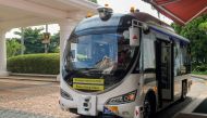 An autonomous shuttle bus is seen during a public trial on Sentosa Island, Singapore August 26, 2019. Picture taken August 26, 2019. REUTERS/Travis Teo