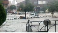 Cars are seen during the heavy rains in Arganda del Rey, Madrid, Spain in this photo grab obtained from a social media video, August 26, 2019. Isaac Garcia via Reuters