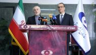 Ali Akbar Salehi, director of Iran's nuclear energy agency speaks during a news conference with the acting head of the U.N. nuclear watchdog (IAEA), Cornel Feruta, in Tehran, Iran September 8, 2019. PR of IAEO (Iran's Atomic Energy Organization)/WANA (Wes