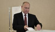Russia's President Vladimir Putin casts his ballot at a polling station during the Moscow city parliament election in Moscow, Russia September 8, 2019. Sputnik/Alexei Nikolsky/Kremlin via REUTERS