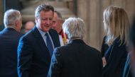 FILE PHOTO: Britain's former Prime Minister David Cameron speaks with Speaker of the House of Commons, John Bercow during the memorial service for Lord Paddy Ashdown at Westminster Abbey, in London, Britain September 10, 2019. Chris J Ratcliffe/Pool via R