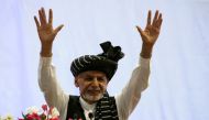 Afghan presidential candidate Ashraf Ghani gestures during his election campaign rally in Kabul, Afghanistan September 13, 2019. REUTERS/Omar Sobhani