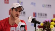 Britain's tennis player Andy Murray attends a press conference ahead of the ATP Zhuhai Championships in Zhuhai in China's southern Guangdong province. China OUT / AFP / STR