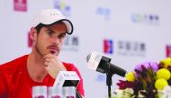 Britain's tennis player Andy Murray attends a press conference ahead of the ATP Zhuhai Championships in Zhuhai in China's southern Guangdong province. 