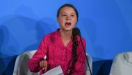 Youth Climate activist Greta Thunberg speaks during the UN Climate Action Summit on September 23, 2019 at the United Nations Headquarters in New York City. (AFP / TIMOTHY A. CLARY)