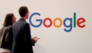 FILE PHOTO: Visitors pass by the logo of Google at the high profile startups and high tech leaders gathering, Viva Tech,in Paris, France May 16, 2019. REUTERS/Charles Platiau