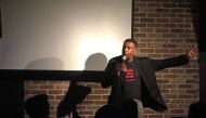 Stand-up comic Chuck Nice performs at the New York Comedy Club on 25 September, 2019. Thomson Reuters Foundation/Sebastien Malo