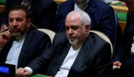 Iranian Foreign Minister Mohammad Zarif sits in the General Assembly Hall to listen to an address by Iranian president Hassan Rouhani at the 74th session of the United Nations General Assembly at U.N. headquarters in New York City, New York, U.S., Septemb