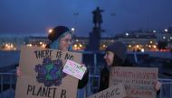 Activists attend an environmental demonstration, part of the Global Climate Strike, in Saint Petersburg, Russia September 20, 2019. Reuters/Anton Vaganov