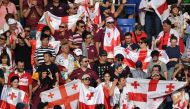 Georgia supporters celebrate their team winning the Japan 2019 Rugby World Cup Pool D match between Georgia and Uruguay at the Kumagaya Rugby Stadium in Kumagaya on September 29, 2019. AFP / CHARLY TRIBALLEAU