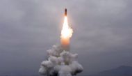  This picture taken on the morning of October 2, 2019 and released by Korean Central News Agency  on October 3, 2019 shows the test-firing of 