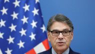  US Energy Secretary Rick Perry attends a joint news conference with Hungarian Foreign Minister Peter Szijjarto in Budapest, Hungary, November 13, 2018. Reuters/Bernadett Szabo