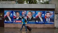 Election posters are pictured in Warsaw, Poland, on October 9, 2019. AFP / AFP PHOTO / Wojtek RADWANSKI 