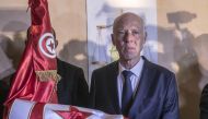 Tunisia’s independent candidate Kais Saied holds a press conference after has secured more than 72% of votes in the presidential election held on Sunday, said an exit polls agency, in Tunis, Tunisia on October 13, 2019. ( Yassine Gaidi - Anadolu Agency )